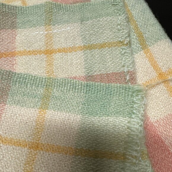 Vintage Ayers Rainbow Check Thermal Wool Blanket 57X82 In - Picture 5 of 10